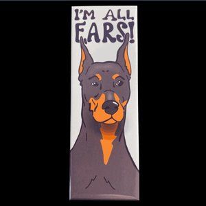 Black Doberman Pinscher Dog Art Magnet Funny Decor